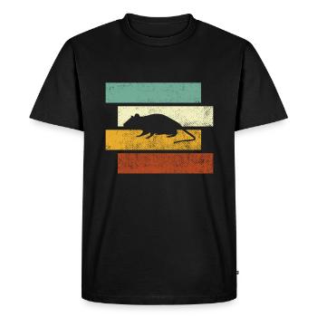 Souris Rétro - T-shirt Premium bio Homme - noir - Devant - Nico (187cm)