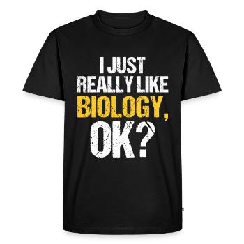 Biology Gift Biologist - Men's Premium Organic T-Shirt - black - Front - Nico (187cm)