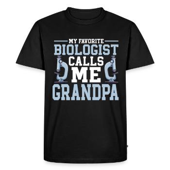 Biology Gift Biologist - Men's Premium Organic T-Shirt - black - Front - Nico (187cm)