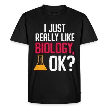 Biology Gift Biologist - Men's Premium Organic T-Shirt - black - Front - Nico (187cm)