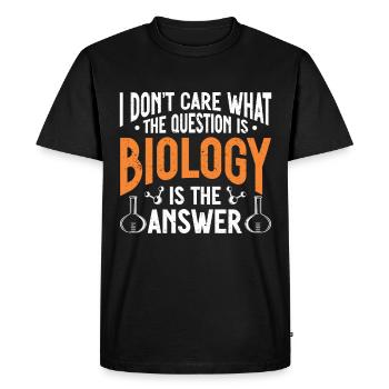 Biology Gift Biologist - Men's Premium Organic T-Shirt - black - Front - Nico (187cm)