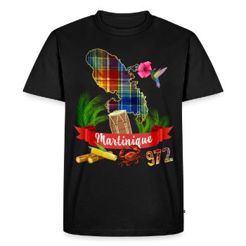 Matnik Martinique Madras 972 - T-shirt Premium bio Homme - noir - Devant - Nico (187cm)