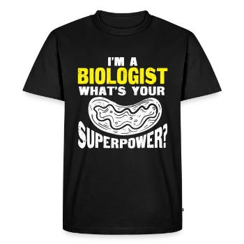 Biology Gift Biologist - Men's Premium Organic T-Shirt - black - Front - Nico (187cm)