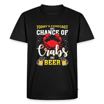Crabe mangeur de crabes amoureux homard Crabbing fruits de mer - T-shirt Premium bio Homme - noir - Devant - Nico (187cm)