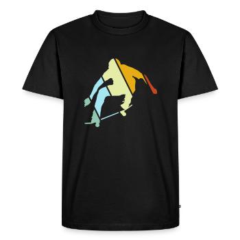 Skater Rétro - T-shirt Premium bio Homme - noir - Devant - Nico (187cm)