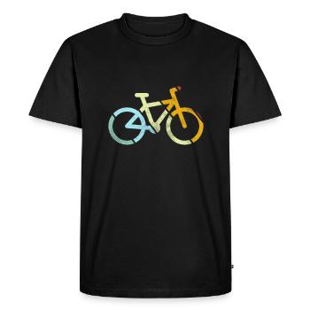 Bicycle Retro - Men's Premium Organic T-Shirt - black - Front - Nico (187cm)