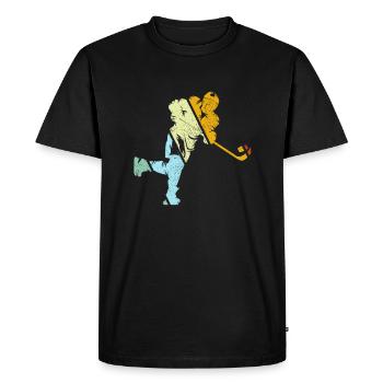 Hockey sur glace Rétro - T-shirt Premium bio Homme - noir - Devant - Nico (187cm)