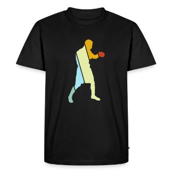 Boxe Rétro - T-shirt Premium bio Homme - noir - Devant - Nico (187cm)