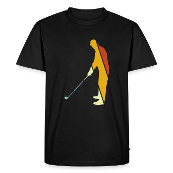 Golf Rétro - T-shirt Premium bio Homme - noir - Devant - Nico (187cm)