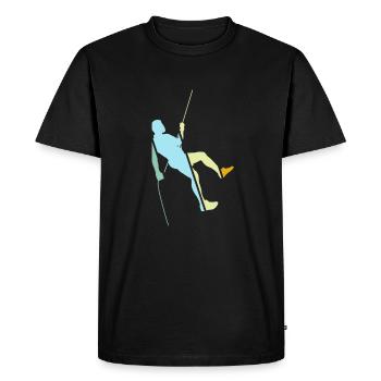 Climbing Retro - Men's Premium Organic T-Shirt - black - Front - Nico (187cm)