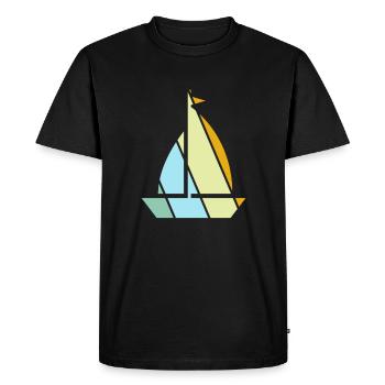 Sailing Retro - Men's Premium Organic T-Shirt - black - Front - Nico (187cm)