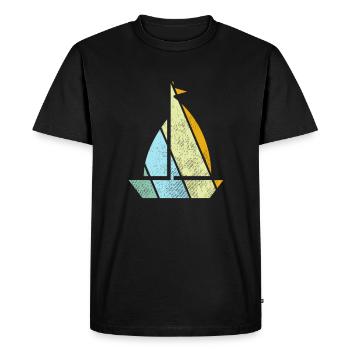 Rétro de la voile - T-shirt Premium bio Homme - noir - Devant - Nico (187cm)