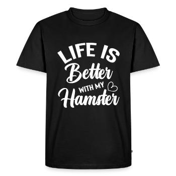 Funny Hamster Quote Rodent Pet Lover Owner Animal - Men's Premium Organic T-Shirt - black - Front - Nico (187cm)