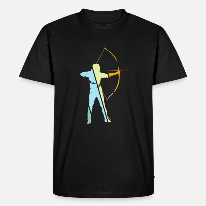 Bogenschießen Retro - Männer Premium Bio T-Shirt - Schwarz