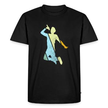 Chanter rétro - T-shirt Premium bio Homme - noir - Devant - Nico (187cm)