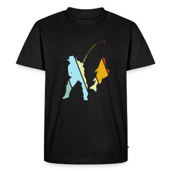 Pêche Rétro - T-shirt Premium bio Homme - noir - Devant - Nico (187cm)