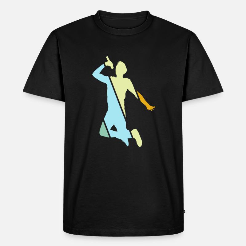 Singen Retro - Männer Premium Bio T-Shirt - Schwarz