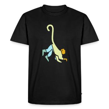 Singe Rétro - T-shirt Premium bio Homme - noir - Devant - Nico (187cm)