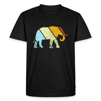 Elephant Retro - Men's Premium Organic T-Shirt - black - Front - Nico (187cm)