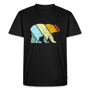 Bear Retro - Men's Premium Organic T-Shirt - black - Front - Nico (187cm)