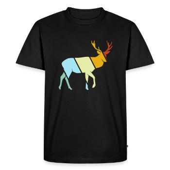 Hirsch Retro - Men's Premium Organic T-Shirt - black - Front - Nico (187cm)
