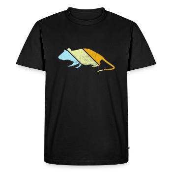 Souris Rétro - T-shirt Premium bio Homme - noir - Devant - Nico (187cm)