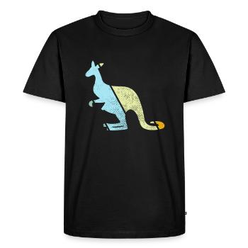 Kangourou Rétro - T-shirt Premium bio Homme - noir - Devant - Nico (187cm)