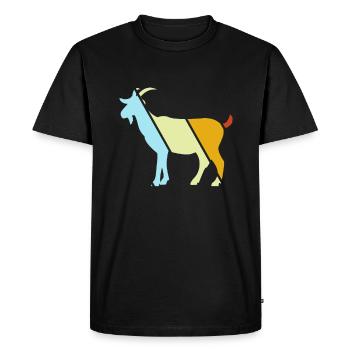 Goat Retro - Men's Premium Organic T-Shirt - black - Front - Nico (187cm)