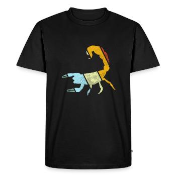 Scorpio Retro - Men's Premium Organic T-Shirt - black - Front - Nico (187cm)
