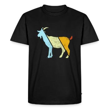 Goat Retro - Men's Premium Organic T-Shirt - black - Front - Nico (187cm)