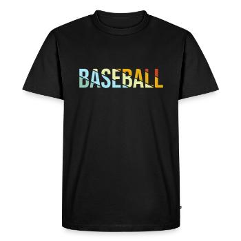 Baseball Retro - Men's Premium Organic T-Shirt - black - Front - Nico (187cm)