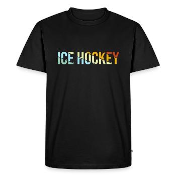 Hockey sur glace Rétro - T-shirt Premium bio Homme - noir - Devant - Nico (187cm)
