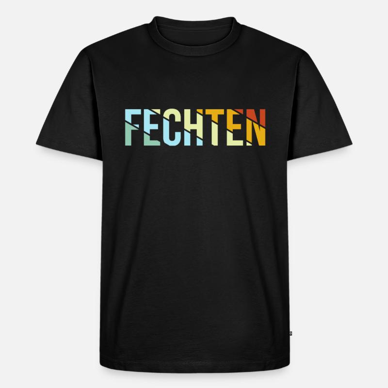 Fechten Retro - Männer Premium Bio T-Shirt - Schwarz