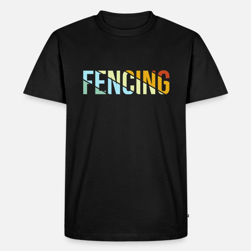 Fechten Retro - Männer Premium Bio T-Shirt - Schwarz