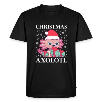 Axolotl Salamandre mexicaine drôle Axolotl - T-shirt Premium bio Homme - noir - Devant - Nico (187cm)