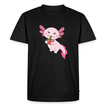 Axolotl Salamandre mexicaine drôle Axolotl - T-shirt Premium bio Homme - noir - Devant - Nico (187cm)