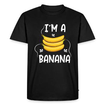 Drôle d’amateur de fruits de banane - T-shirt Premium bio Homme - noir - Devant - Nico (187cm)