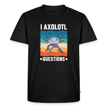 Axolotl Salamandre mexicaine drôle Axolotl - T-shirt Premium bio Homme - noir - Devant - Nico (187cm)