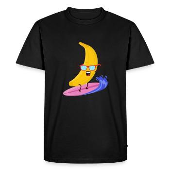 Drôle d’amateur de fruits de banane - T-shirt Premium bio Homme - noir - Devant - Nico (187cm)