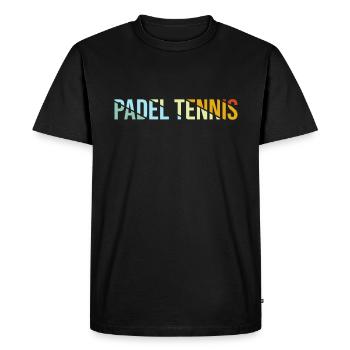 Padel Tennis Rétro - T-shirt Premium bio Homme - noir - Devant - Nico (187cm)