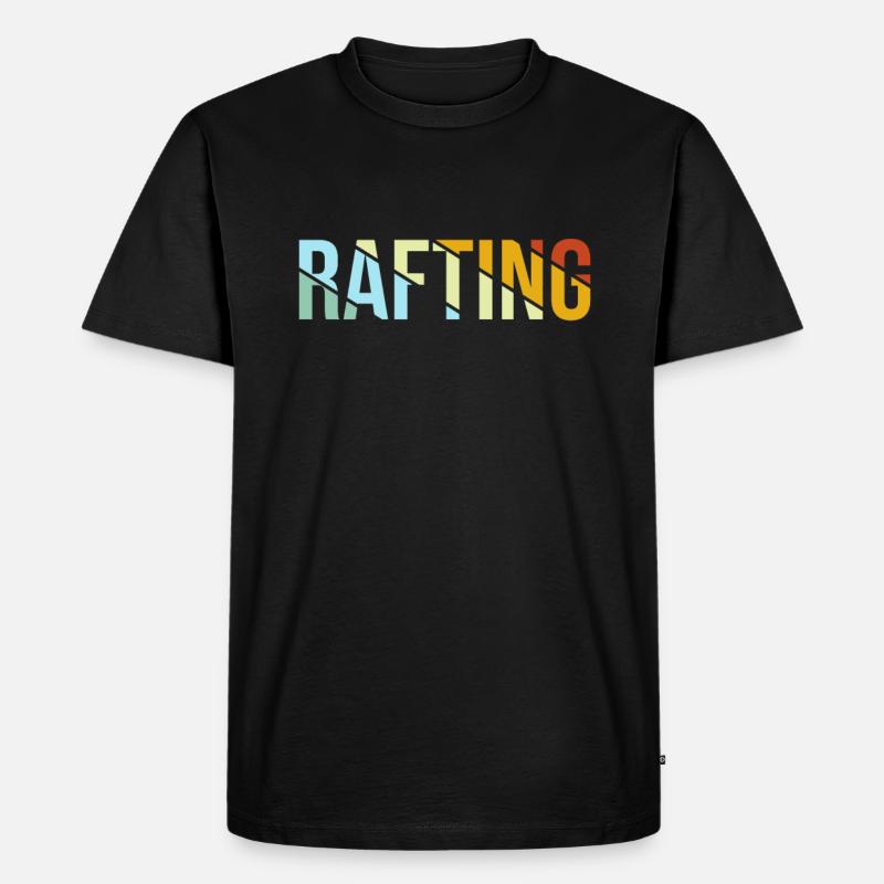 Rafting Retro - Männer Premium Bio T-Shirt - Schwarz