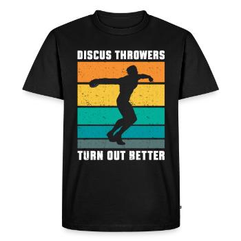 Discus Thrower Gift Discus Throwing - Men's Premium Organic T-Shirt - black - Front - Nico (187cm)