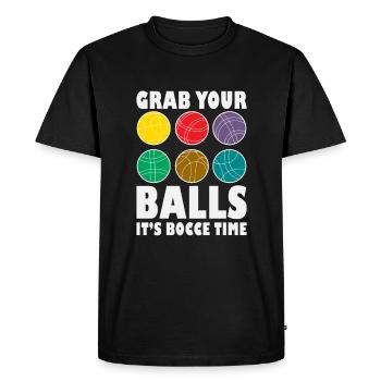 Joueur de pétanque drôle de pétanque - T-shirt Premium bio Homme - noir - Devant - Nico (187cm)