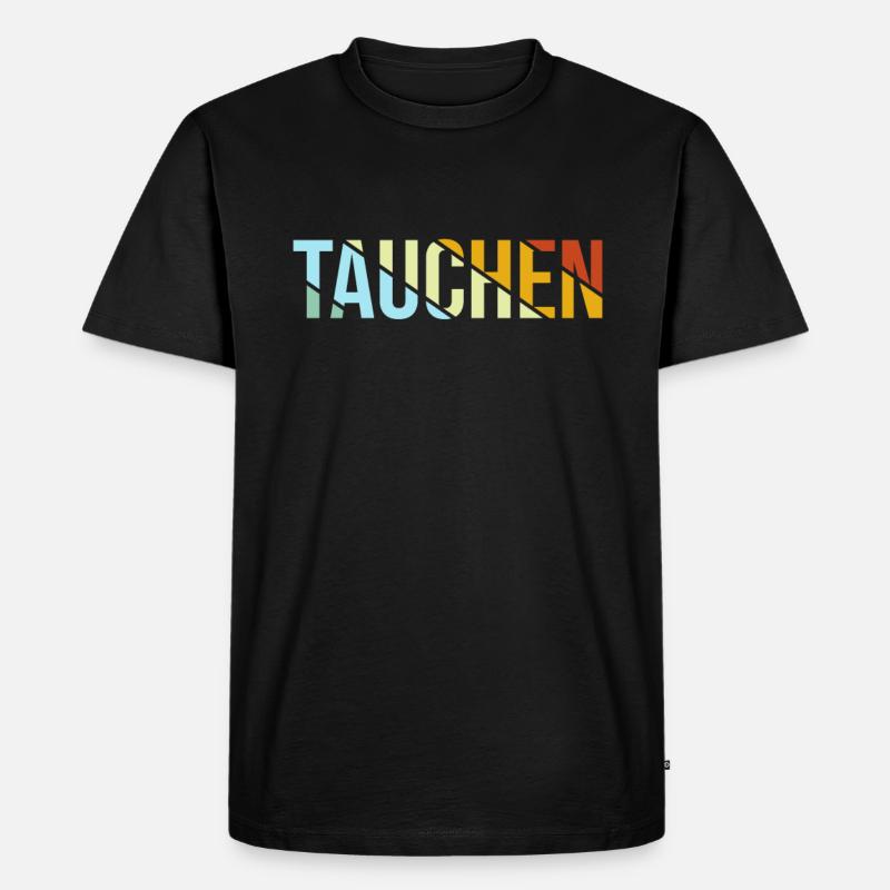 Tauchen Retro - Männer Premium Bio T-Shirt - Schwarz