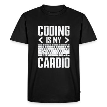 Informatique Admin Programmeur Codeur IT - T-shirt Premium bio Homme - noir - Devant - Nico (187cm)