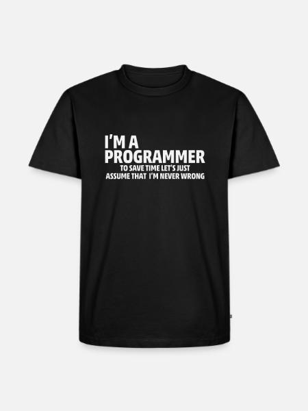 Informatik Admin Programmierer IT-Programmierer - Männer Premium Bio T-Shirt - Schwarz