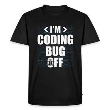 Informatique Admin Programmeur Codeur IT - T-shirt Premium bio Homme - noir - Devant - Nico (187cm)