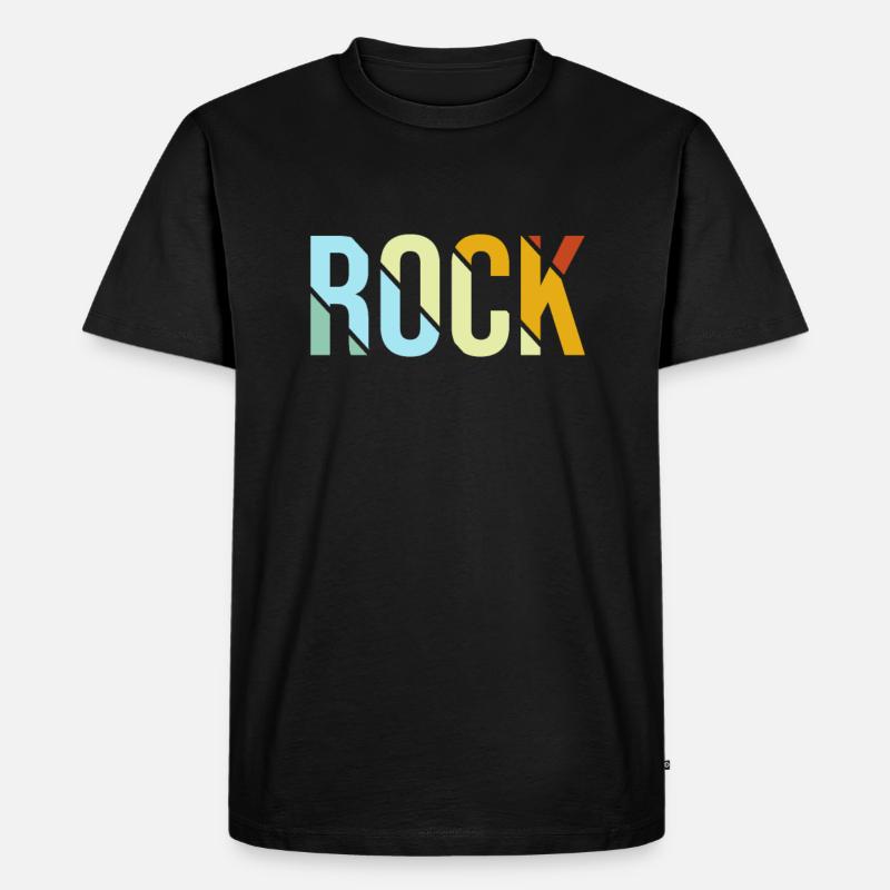 Rock Retro - Männer Premium Bio T-Shirt - Schwarz