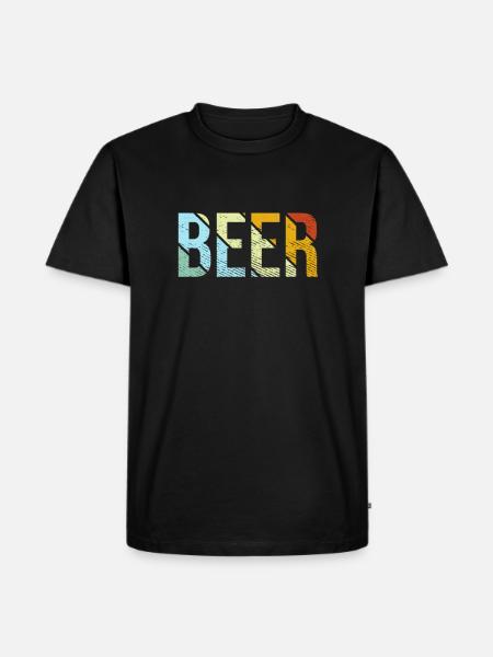 Bier retro - Männer Premium Bio T-Shirt - Schwarz