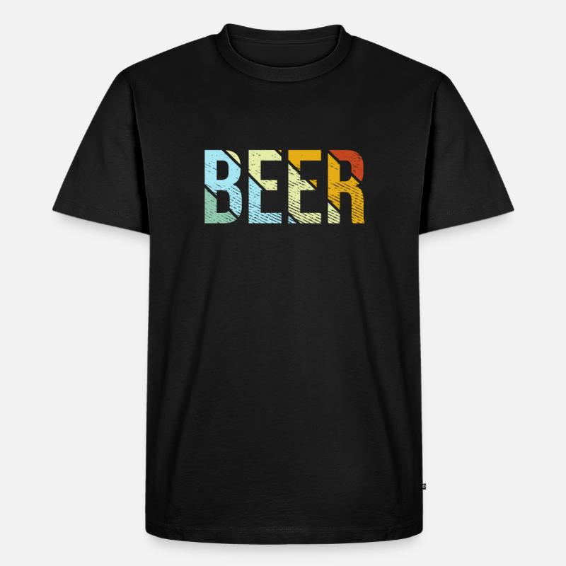 Bier retro - Männer Premium Bio T-Shirt - Schwarz